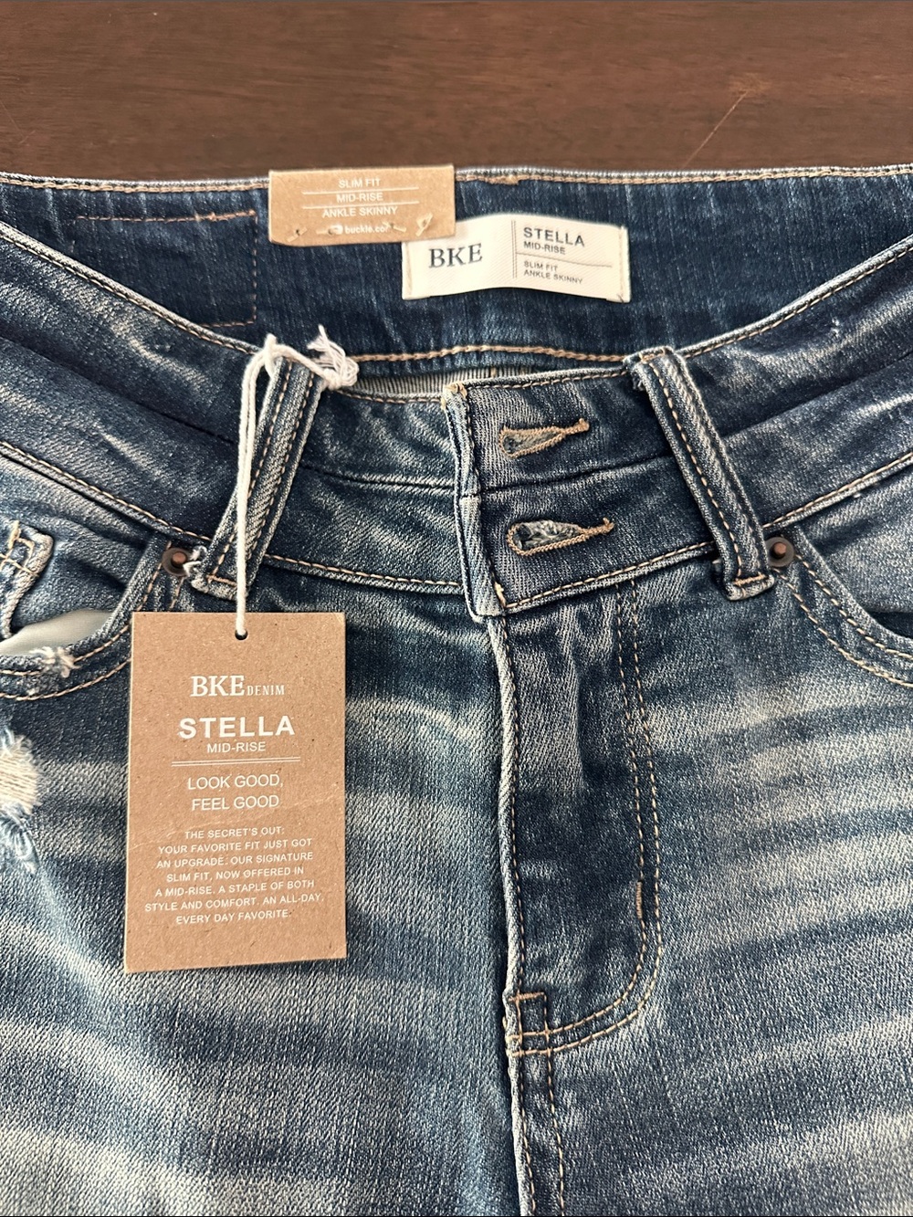 BKE Stella Mid-Rise Skinny Jeans - Blue Wash